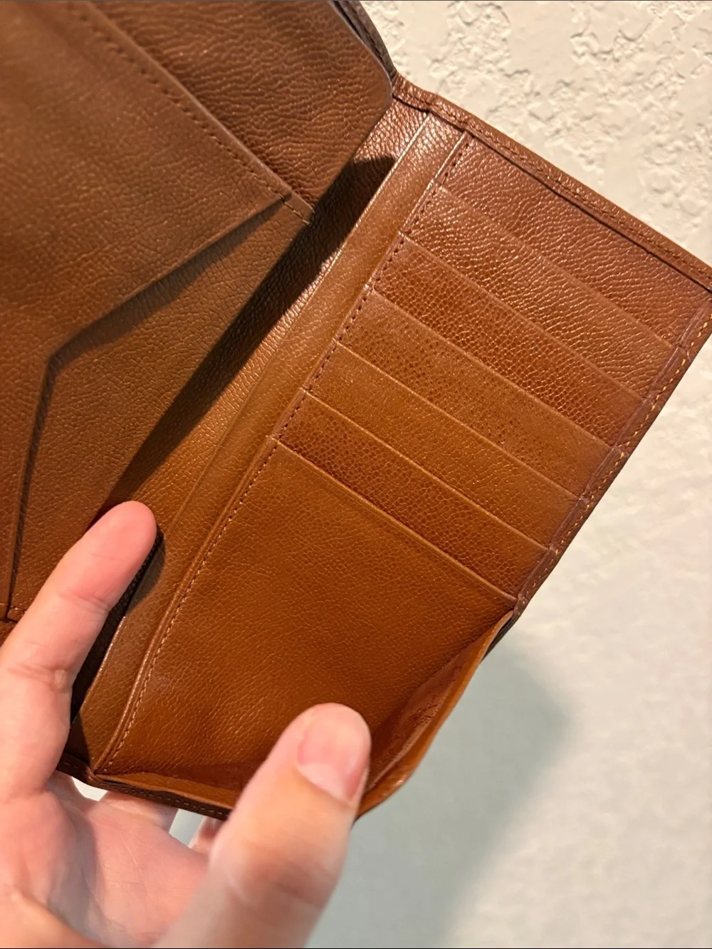 Saint Laurent YSL Brown Leather Long Bifold Holder